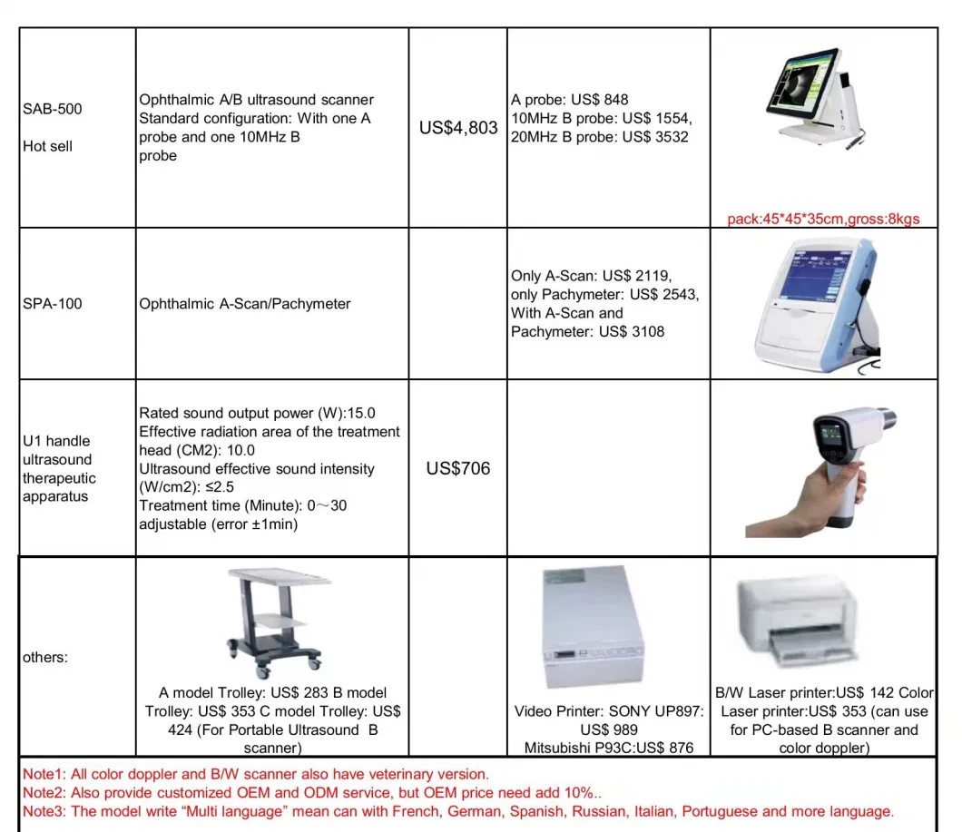 Doppler Ultrasound Diagnostic System Portable Ultrasound Machine